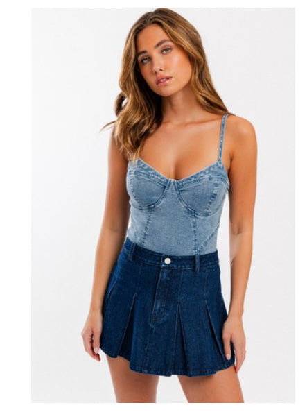 Lacey Demin Bustier Bodysuit