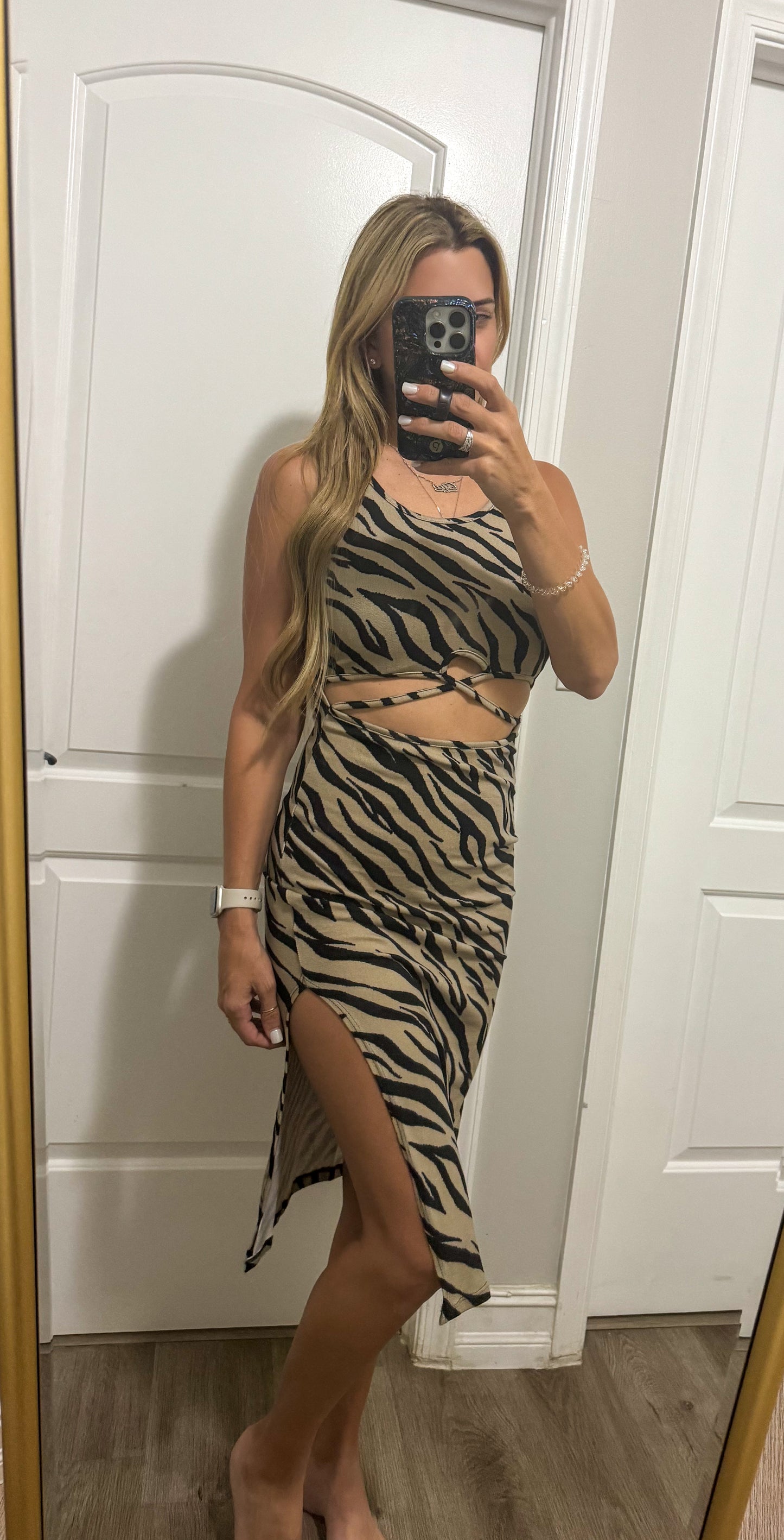 Reese Animal Print Open Front Dress