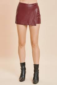 Mia Wrap Mini Leather Skort