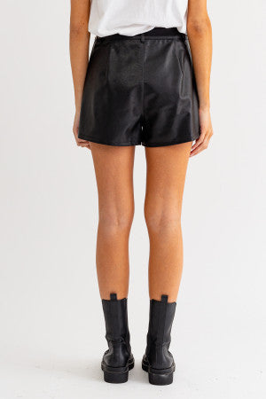 Avery Faux Leather Studded Shorts