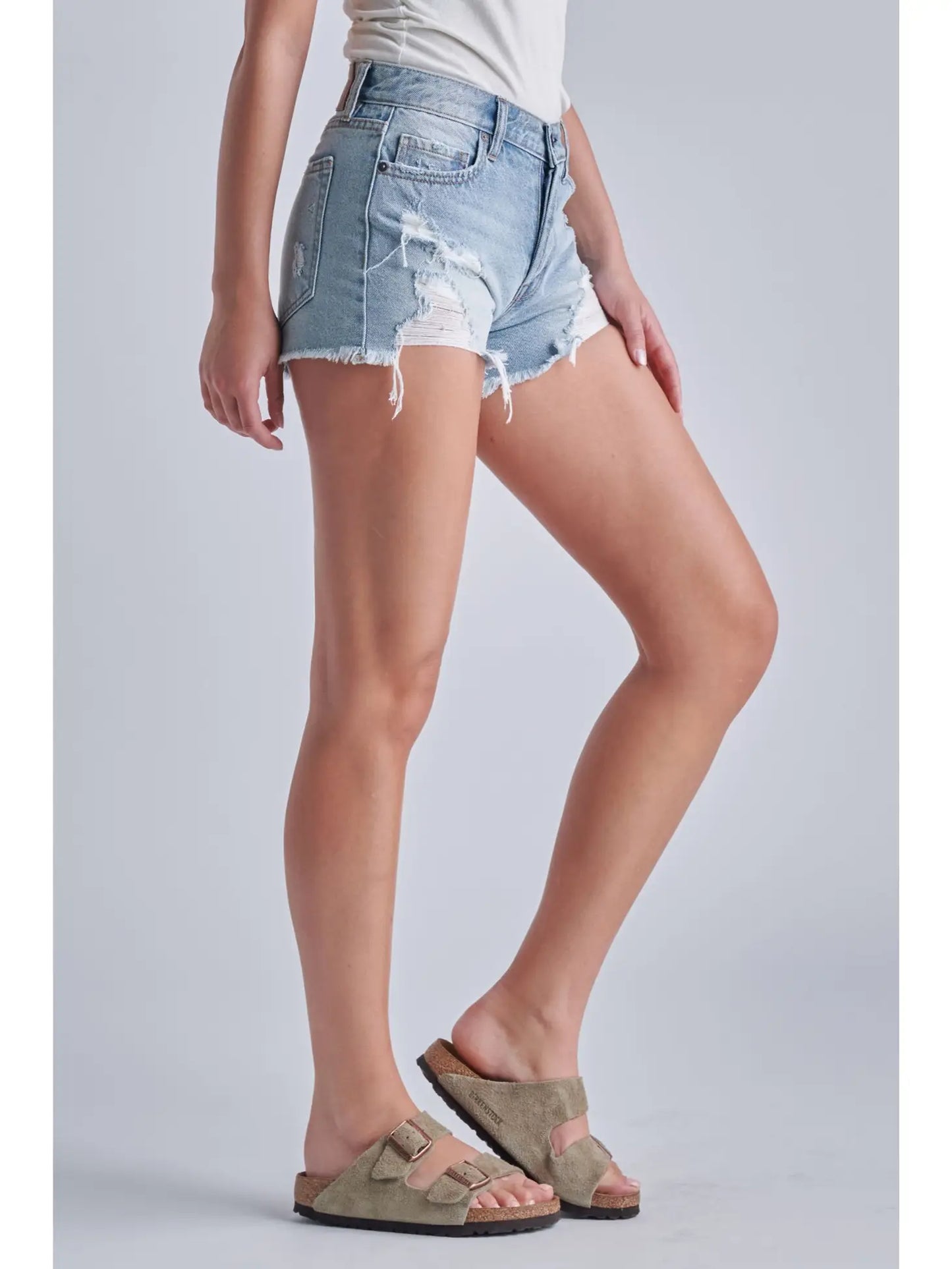 Erin Light Wash Mid-Rise Shorts